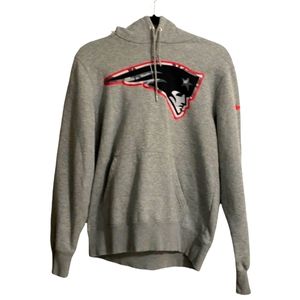 Nike Patriots Grey Pullover Pocket Hoodie Men Size M